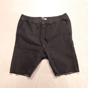 LIRA Crtv/Scty Clothing Mens Drawstring Jogger Shorts L Black/Distressed TJ10102